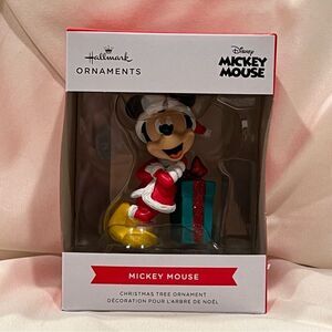 Hallmark Disney Mickey Mouse Santa Suit Present Ornament Disney Collectible NWT